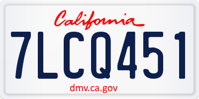 CA license plate 7LCQ451