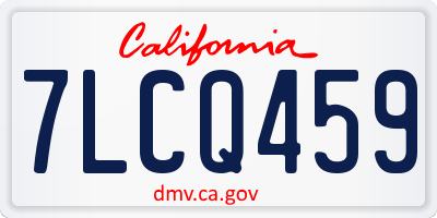 CA license plate 7LCQ459