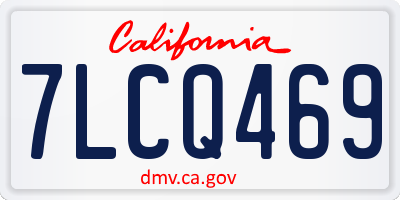 CA license plate 7LCQ469