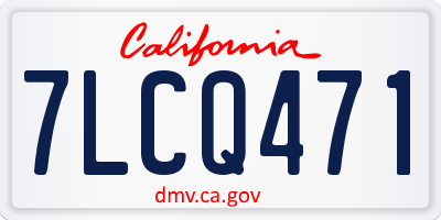 CA license plate 7LCQ471