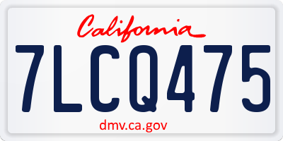 CA license plate 7LCQ475