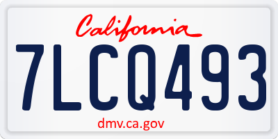CA license plate 7LCQ493