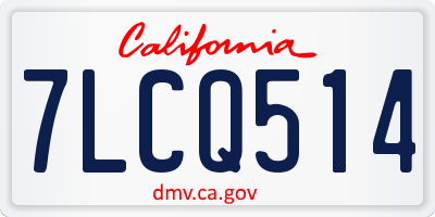 CA license plate 7LCQ514