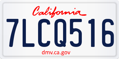 CA license plate 7LCQ516