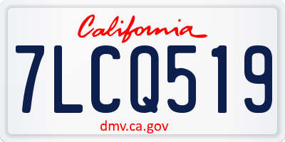 CA license plate 7LCQ519
