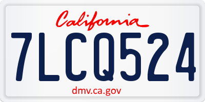 CA license plate 7LCQ524