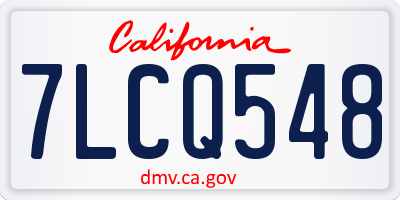 CA license plate 7LCQ548