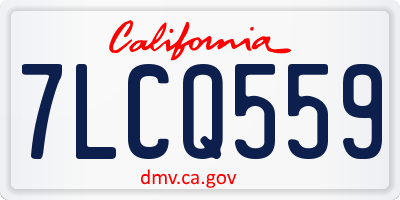 CA license plate 7LCQ559