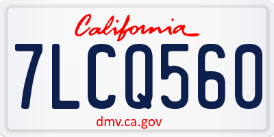 CA license plate 7LCQ560