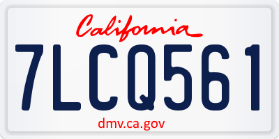 CA license plate 7LCQ561