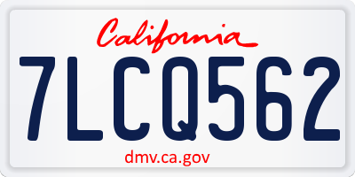 CA license plate 7LCQ562