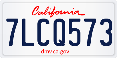 CA license plate 7LCQ573