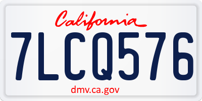 CA license plate 7LCQ576