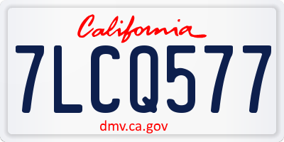 CA license plate 7LCQ577