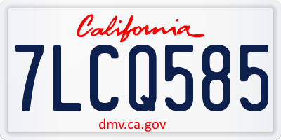 CA license plate 7LCQ585