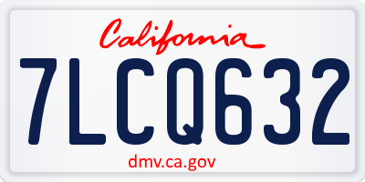 CA license plate 7LCQ632