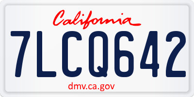 CA license plate 7LCQ642