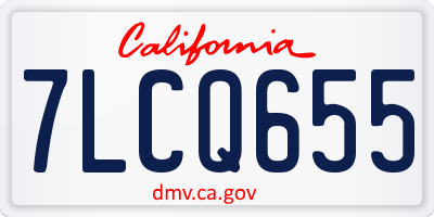 CA license plate 7LCQ655