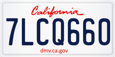 CA license plate 7LCQ660