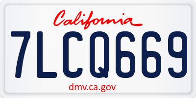 CA license plate 7LCQ669
