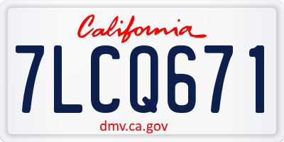 CA license plate 7LCQ671
