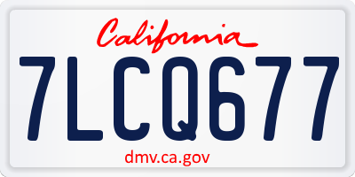 CA license plate 7LCQ677
