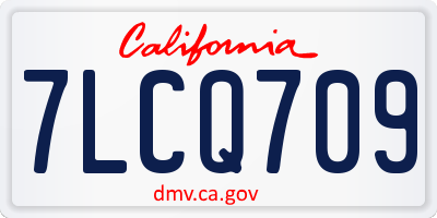 CA license plate 7LCQ709