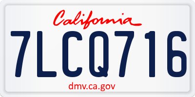 CA license plate 7LCQ716