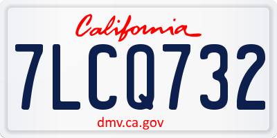 CA license plate 7LCQ732