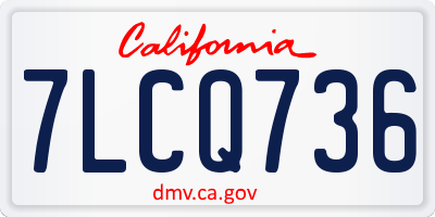 CA license plate 7LCQ736