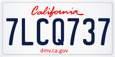CA license plate 7LCQ737