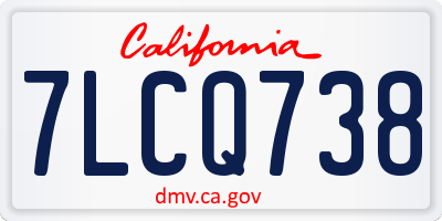 CA license plate 7LCQ738