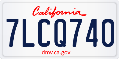 CA license plate 7LCQ740