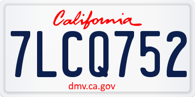 CA license plate 7LCQ752
