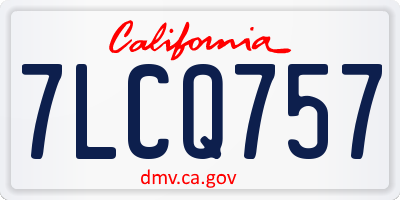 CA license plate 7LCQ757