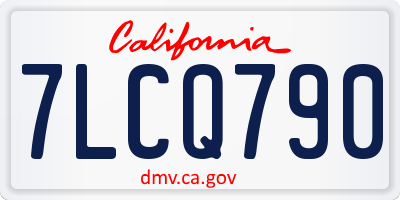 CA license plate 7LCQ790