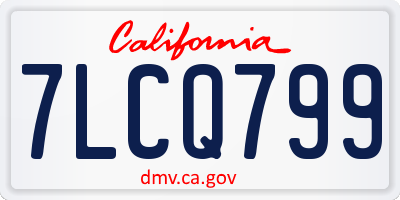 CA license plate 7LCQ799