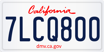 CA license plate 7LCQ800