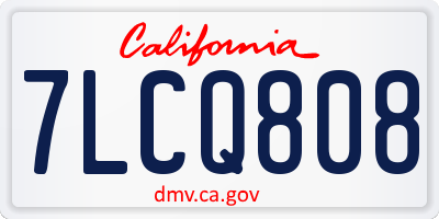 CA license plate 7LCQ808