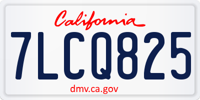 CA license plate 7LCQ825