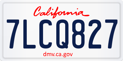 CA license plate 7LCQ827