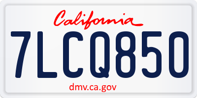 CA license plate 7LCQ850