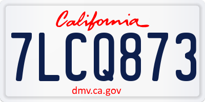 CA license plate 7LCQ873