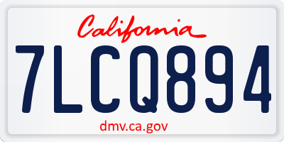 CA license plate 7LCQ894