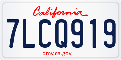 CA license plate 7LCQ919