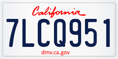 CA license plate 7LCQ951