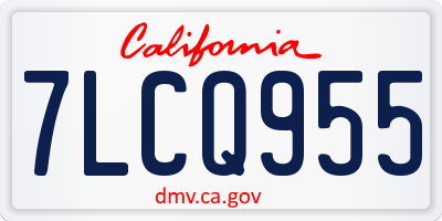 CA license plate 7LCQ955