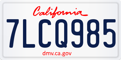 CA license plate 7LCQ985