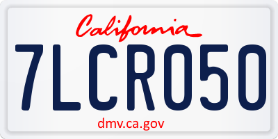 CA license plate 7LCR050