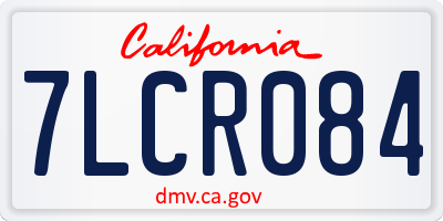 CA license plate 7LCR084